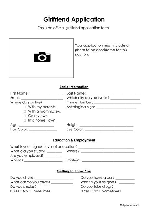 girlfriend application form|Girlfriend Application Form ≡ Fill Out Printable PDF Forms Online